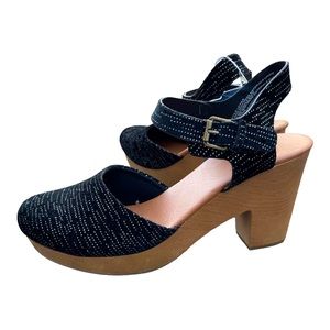 Universal Thread Womens Marcia Sparkle Jet Black Clog Heels Size 12 Memory Foam